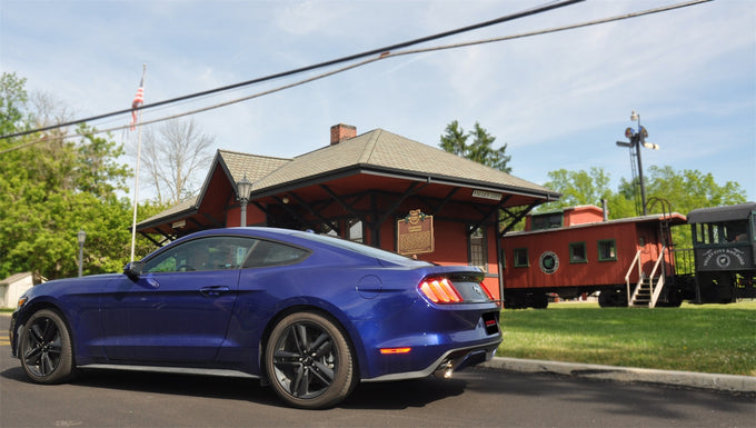 3in Cat-Back Dual Rear Exit w/ 4.5in Polished Tip <br> 2015-2023 Ford Mustang