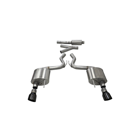 3in Cat-Back Dual Rear Exit w/ 4.5in Black PVD Tip <br> 2015-2023 Ford Mustang
