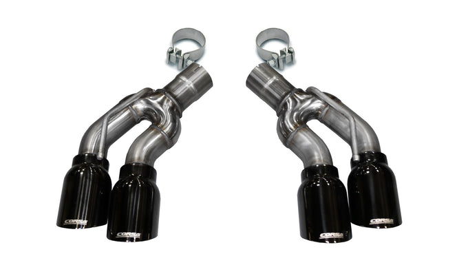 Twin 4.0in. Black PVD Pro-Series Tip Kit <br> 2016-2019 Cadillac CTS