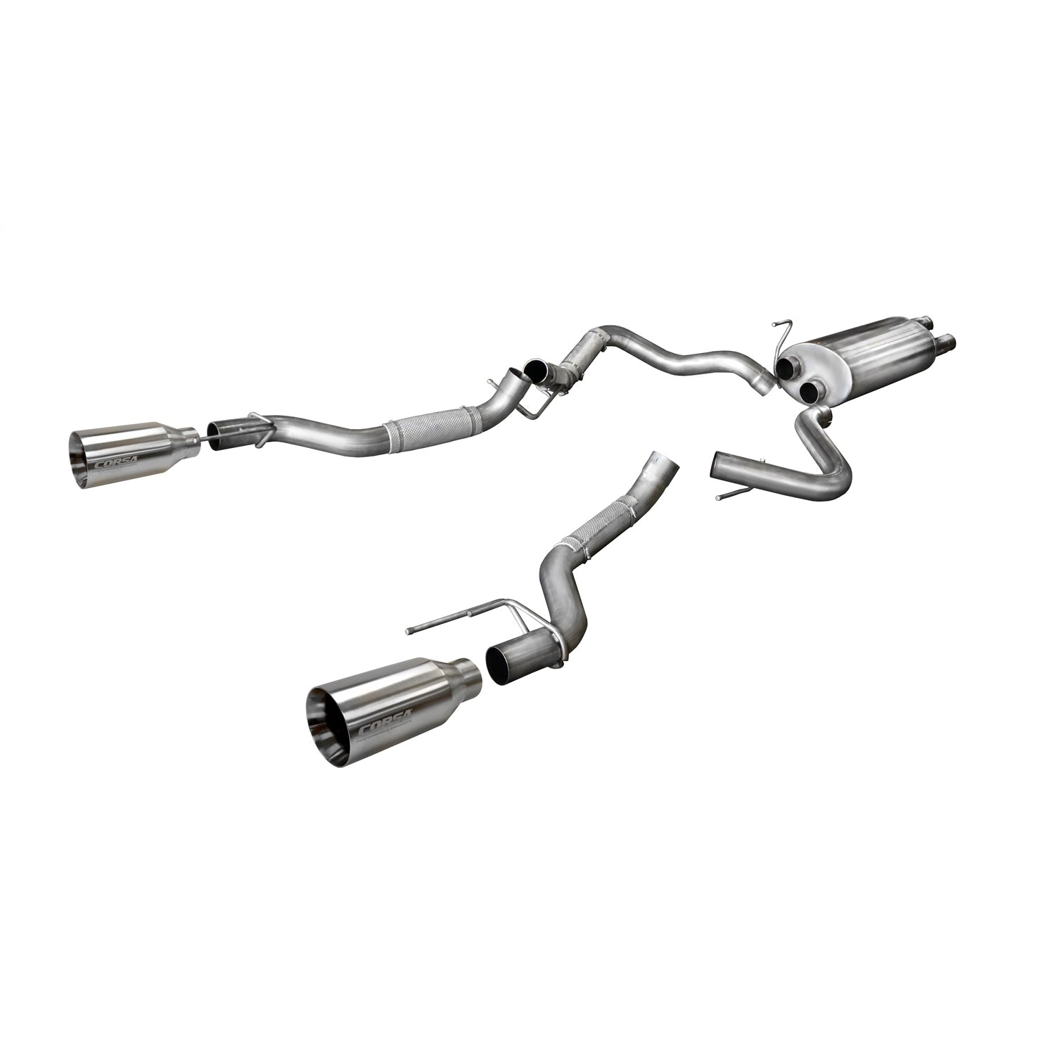 3in Cat-Back Dual Rear Exit w/ 5.0in Tip <br> 2017-2020 Ford F-150