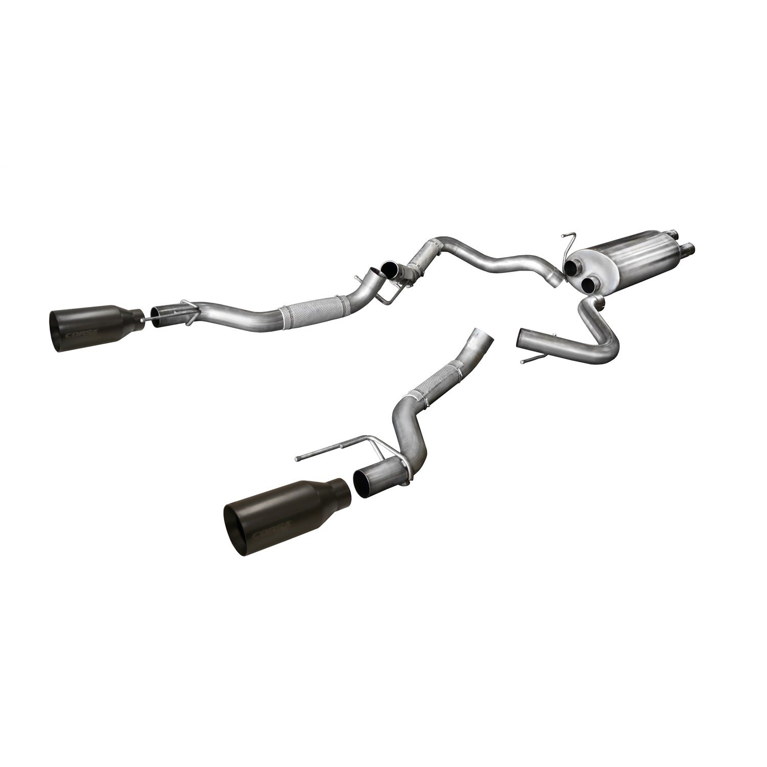 3in Cat-Back Dual Rear Exit w/ 5in Tip <br> 2017-2020 Ford F-150