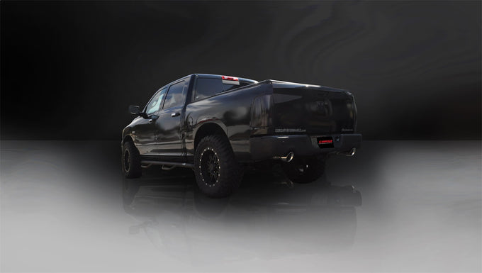 3in Cat-Back Dual Rear Exit w/ 4.5in Polished Tips <br> 11-23 Ram 1500 19-23 1500 Classic