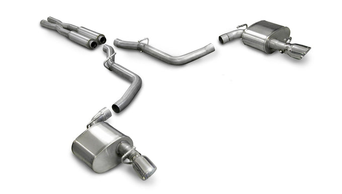 2.75in Cat-Back Dual Rear Exit w/ Single 4in Tips <br> 08-10 Chrysler 300 06-10 Dodge Charger Magnum
