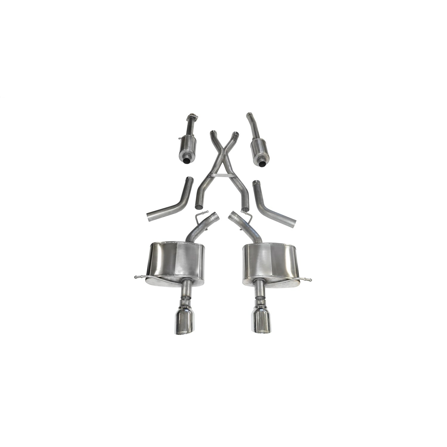 2.5in Cat-Back Dual Rear Exit w/ 4.5in Polished Tip <br> 2011-2025 Dodge Durango