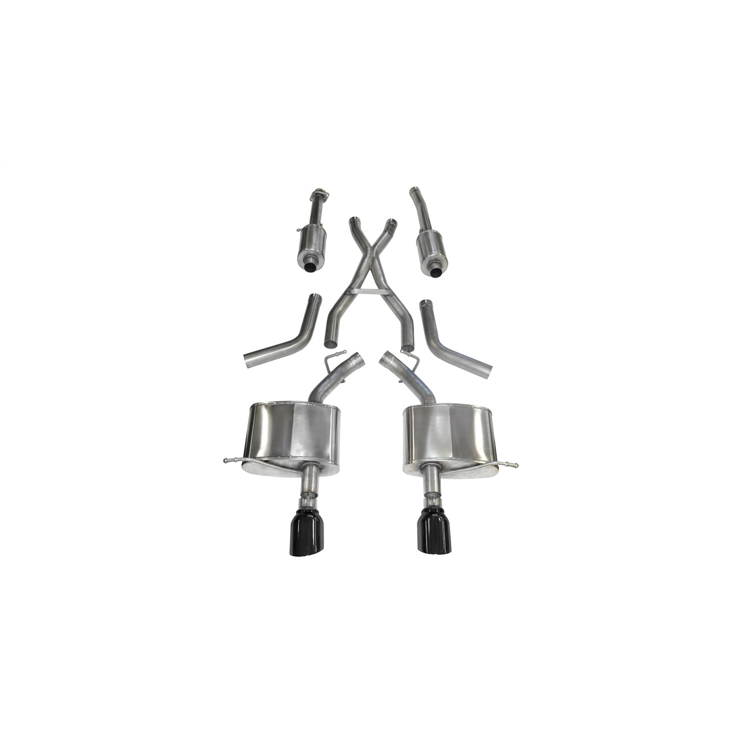 2.5in Cat-Back Dual Rear Exit w/ 4.5in Black PVD Tip <br> 2011-2025 Dodge Durango