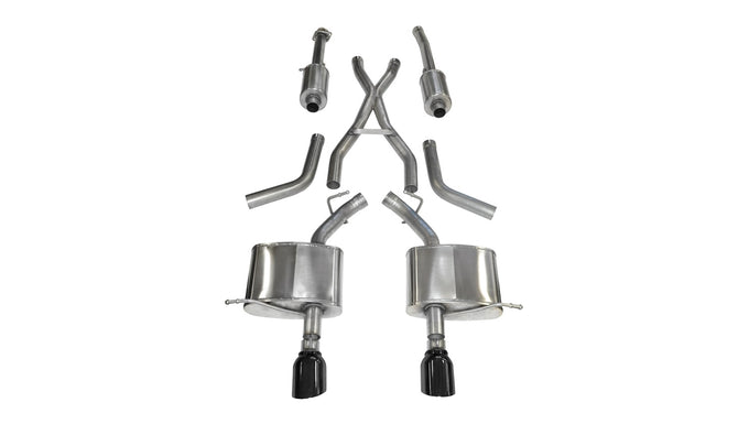 2.5in Cat-Back Dual Rear Exit w/ 4.5in Black PVD Tip <br> 2011-2025 Dodge Durango