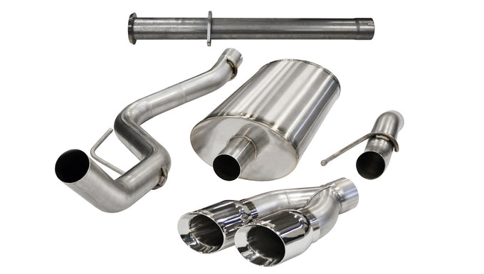 3in Cat-Back + Res Delete Single Exit w/ 4in Tips <br> 2011-2014 Ford F-150