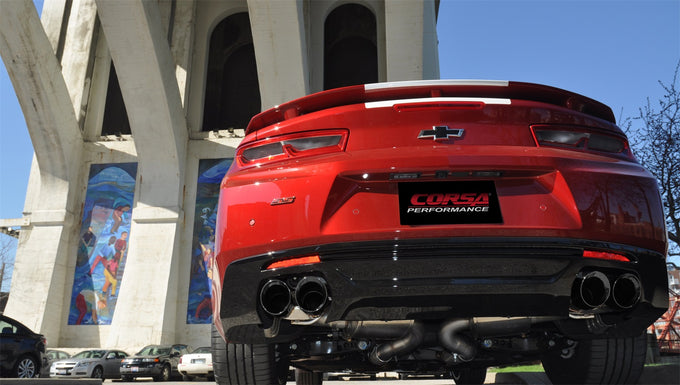 3in Axle-Back Dual Rear Exhaust w/ Twin 4in Tips <br> 2016-2024 Chevrolet Camaro