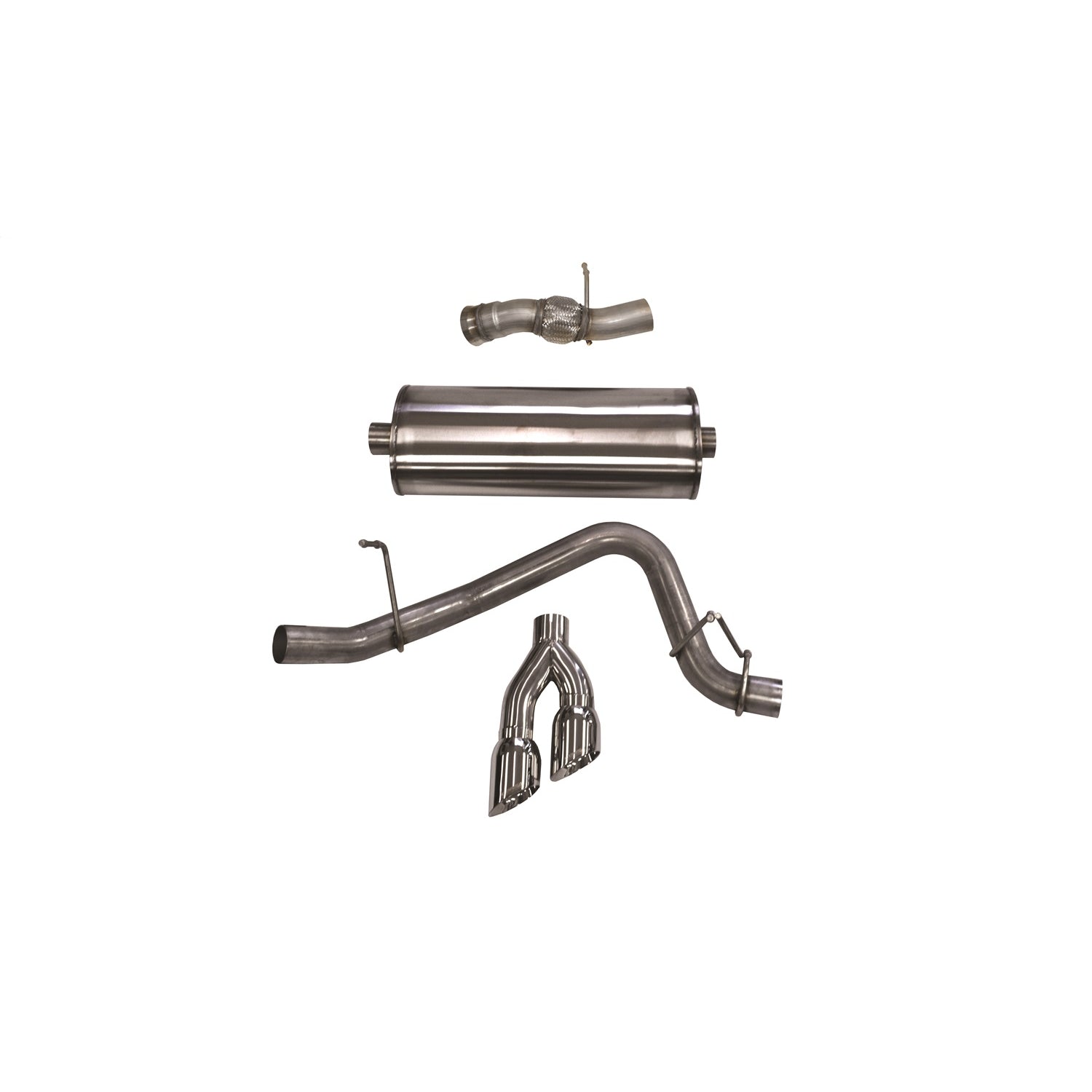 3in Cat-Back Single Exit w/ 4in Polished Tips <br> 15-20 Cadillac Escalade, GMC Yukon, Chevy Tahoe