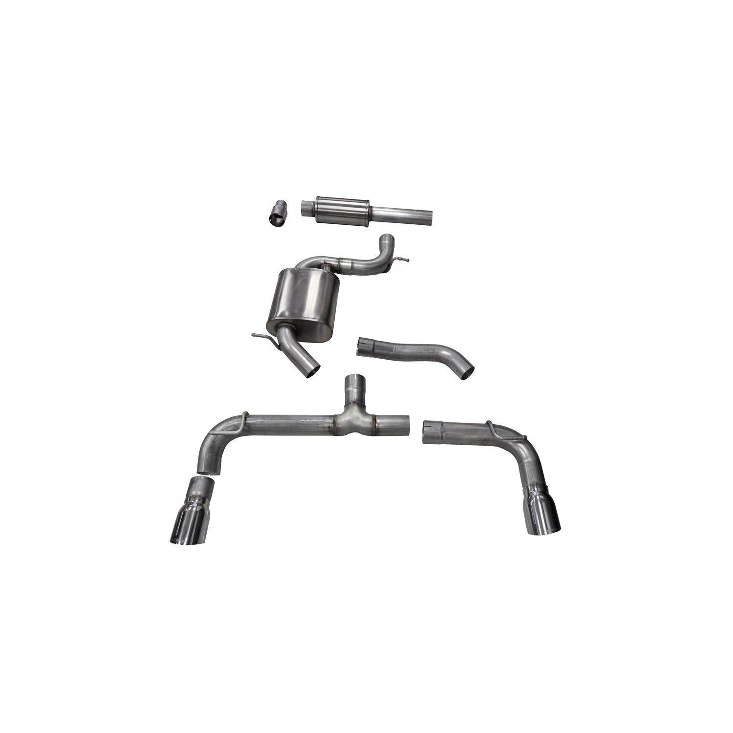 3in Cat-Back Dual Rear Exit w/ 4in Polished Tips <br> 2014-2018 Volkswagen GTI