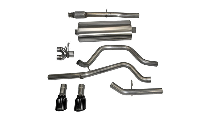 3in Cat-Back Dual Rear Exit with 4in Tips <br> 14-19 Chevy Silverado GMC Sierra 1500 LD Limited