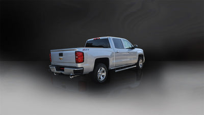 3in Cat-Back Dual Rear Exit w/ 4in Polished Tip <br> 14-18 Chevy Silvera GMC Sierra 1500