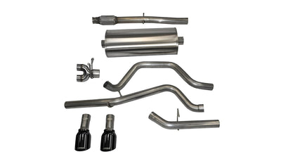 3in Cat-Back Dual Rear Exit with 4in Tips <br> 14-18 Chevy Silvera GMC Sierra 1500