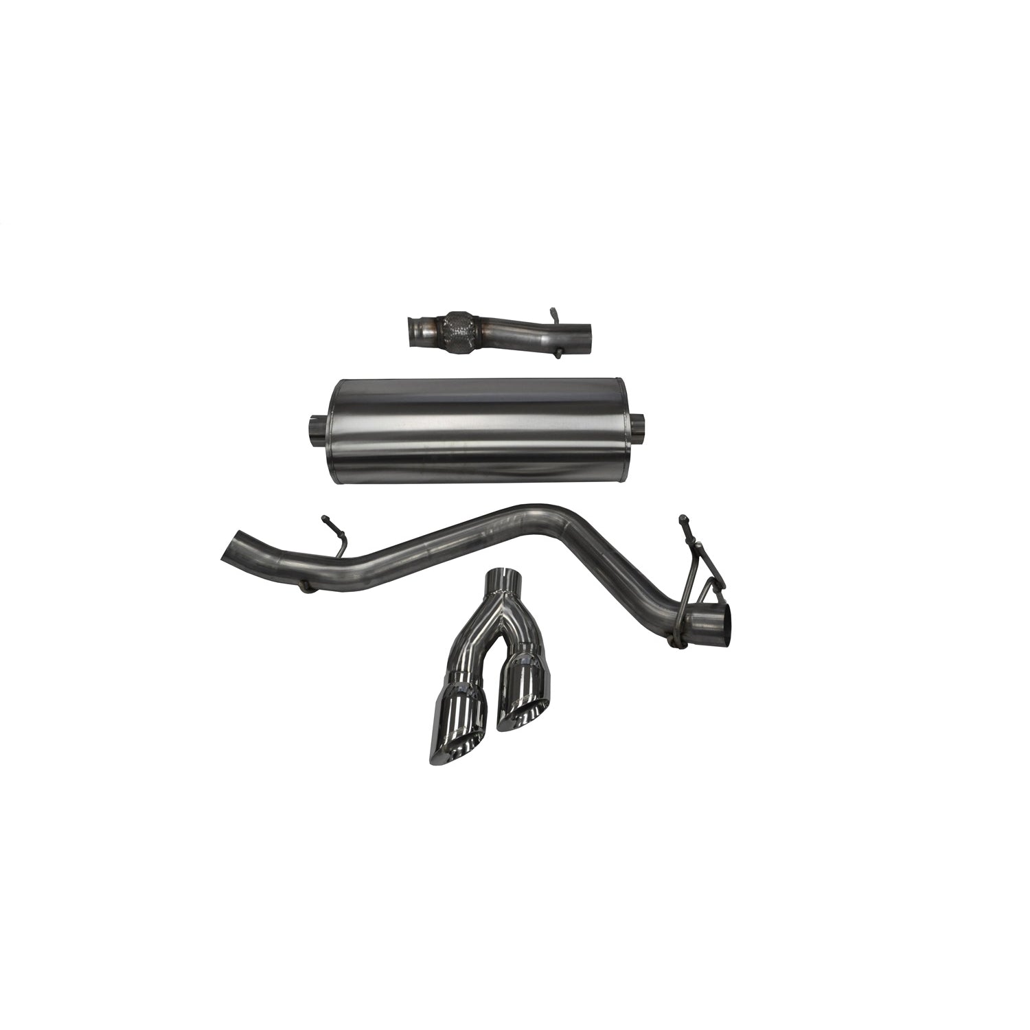3in Cat-Back Single Exit w/4in Polished Tips <br> 14-18 Chevy Silvera GMC Sierra 1500