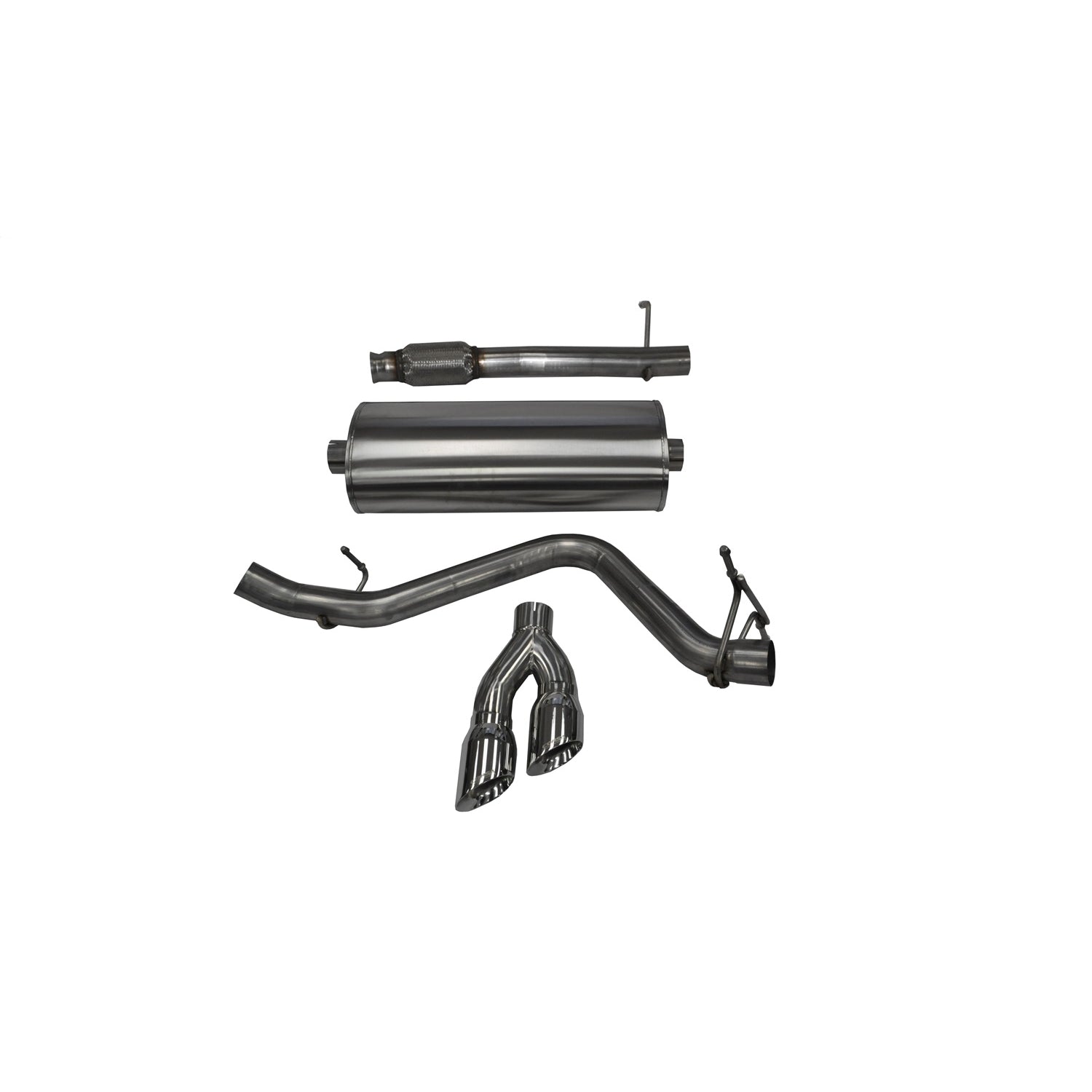 3in Cat-Back Single Exit w/4in Polished Tips <br> 14-18 Chevy Silvera GMC Sierra 1500