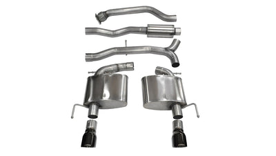 3in Cat-Back Dual Rear Exit W/ 4in Black PVD Tips <br> 2013-2017,2019 Cadillac ATS