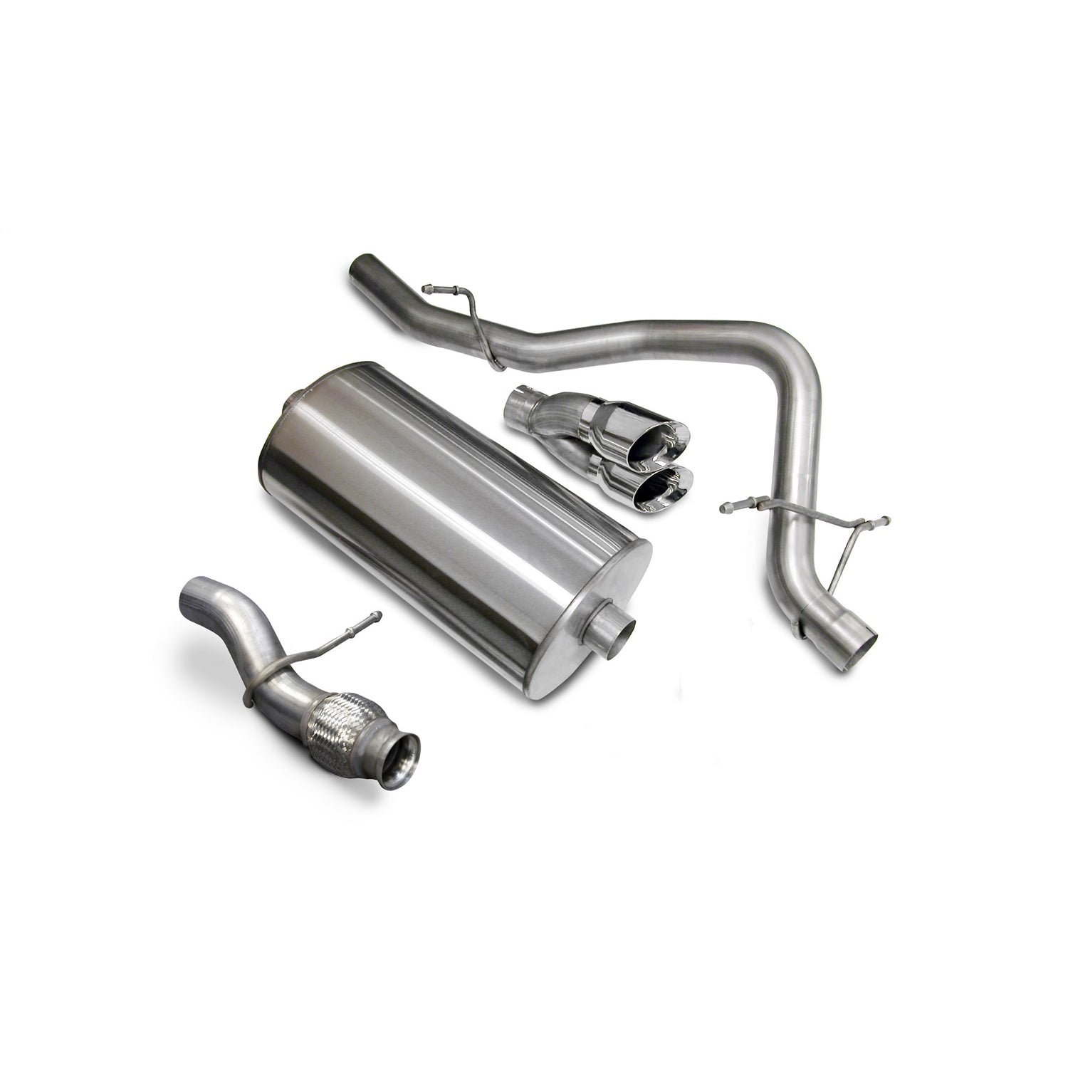 3in Cat-Back Single Rear Exit W/ 4in Polished Tips <br> 09-44 Chevy Tahoe, GMC Tukon