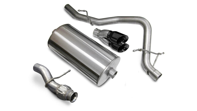 3in Cat-Back Single Rear Exit w/ 4in Black PVD Tips <br> 09-44 Chevy Tahoe, GMC Tukon