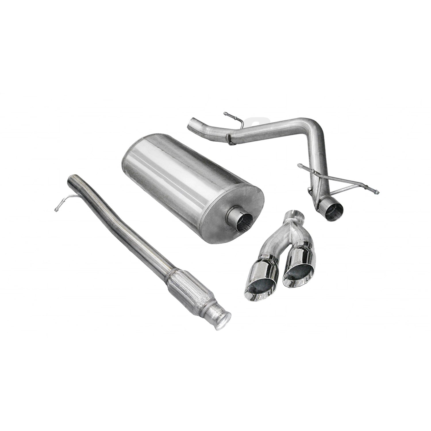 3in Cat-Back Single Exit w/4in Polished Tips <br> 10-13 Chevy Silvera GMC Sierra 1500