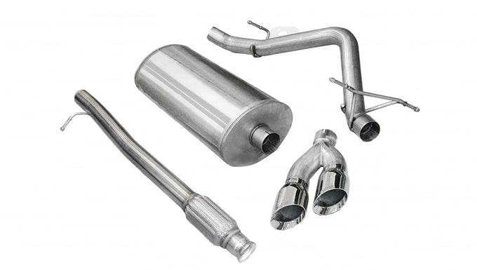 3in Cat-Back Single Exit w/4in Polished Tips <br> 10-13 Chevy Silvera GMC Sierra 1500
