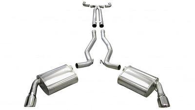 2.5in Cat-Back Dual Rear Exit w/ 4in Polished Tips <br> 2010-2015 Chevrolet Camaro
