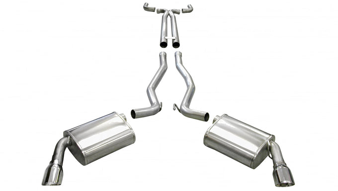 2.5in Cat-Back Dual Rear Exit w/ 4in Polished Tips <br> 2010-2015 Chevrolet Camaro