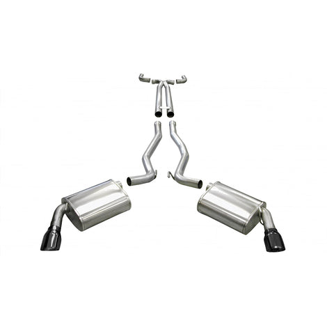 2.5in Cat-Back Dual Rear Exit w/ 4in Black PVD Tip <br> 2010-2015 Chevrolet Camaro