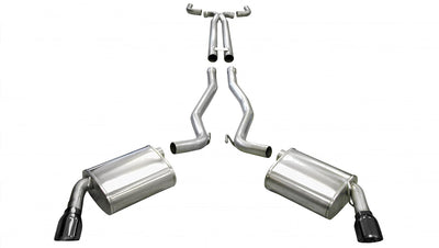 2.5in Cat-Back Dual Rear Exit w/ 4in Black PVD Tip <br> 2010-2015 Chevrolet Camaro