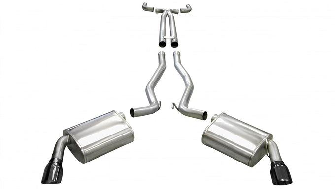 2.5in Cat-Back Dual Rear Exit w/ 4in Black PVD Tip <br> 2010-2015 Chevrolet Camaro