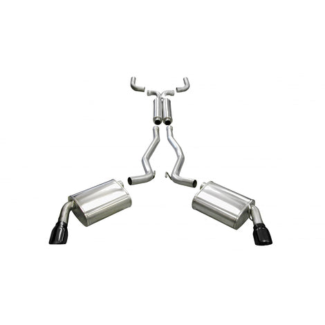 2.5in Cat-Back Dual Rear Exit W/4in Black PVD Tips <br> 2010-2015 Chevrolet Camaro