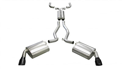 2.5in Cat-Back Dual Rear Exit with Single 4in Tips <br> 2010-2015 Chevrolet Camaro