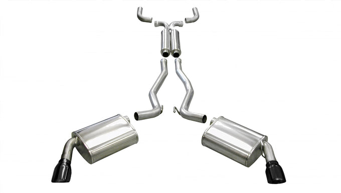 2.5in Cat-Back Dual Rear Exit with Single 4in Tips <br> 2010-2015 Chevrolet Camaro