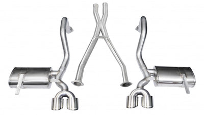 2.5in Cat-Back Dual Rear Exit w/ 4in Twin Tips <br> 1997-2004 Chevrolet Corvette