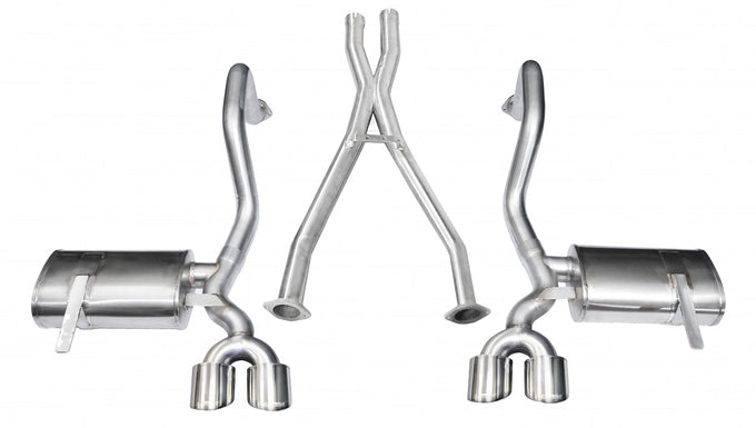 2.5in Cat-Back Dual Rear Exit w/ 4in Twin Tips <br> 1997-2004 Chevrolet Corvette