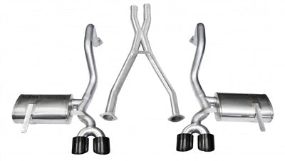 2.5in Cat-Back Dual Rear Exit w/ 4in Black PVD Tips <br> 1997-2004 Chevrolet Corvette