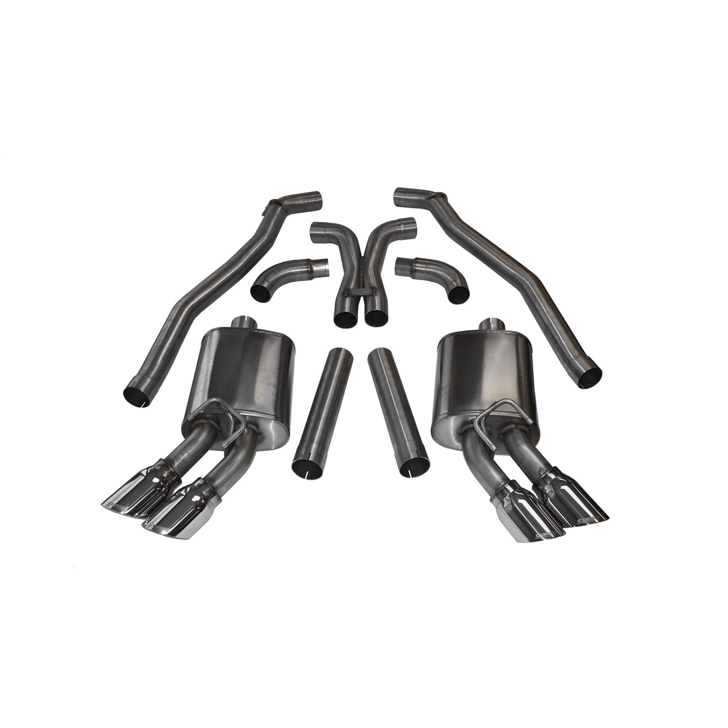 3in Cat-Back Dual Rear Exit w/ 4in Polished Tips <br> 2012-2015 Chevrolet Camaro