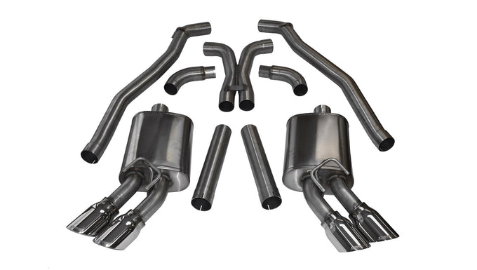 3in Cat-Back Dual Rear Exit w/ 4in Polished Tips <br> 2012-2015 Chevrolet Camaro