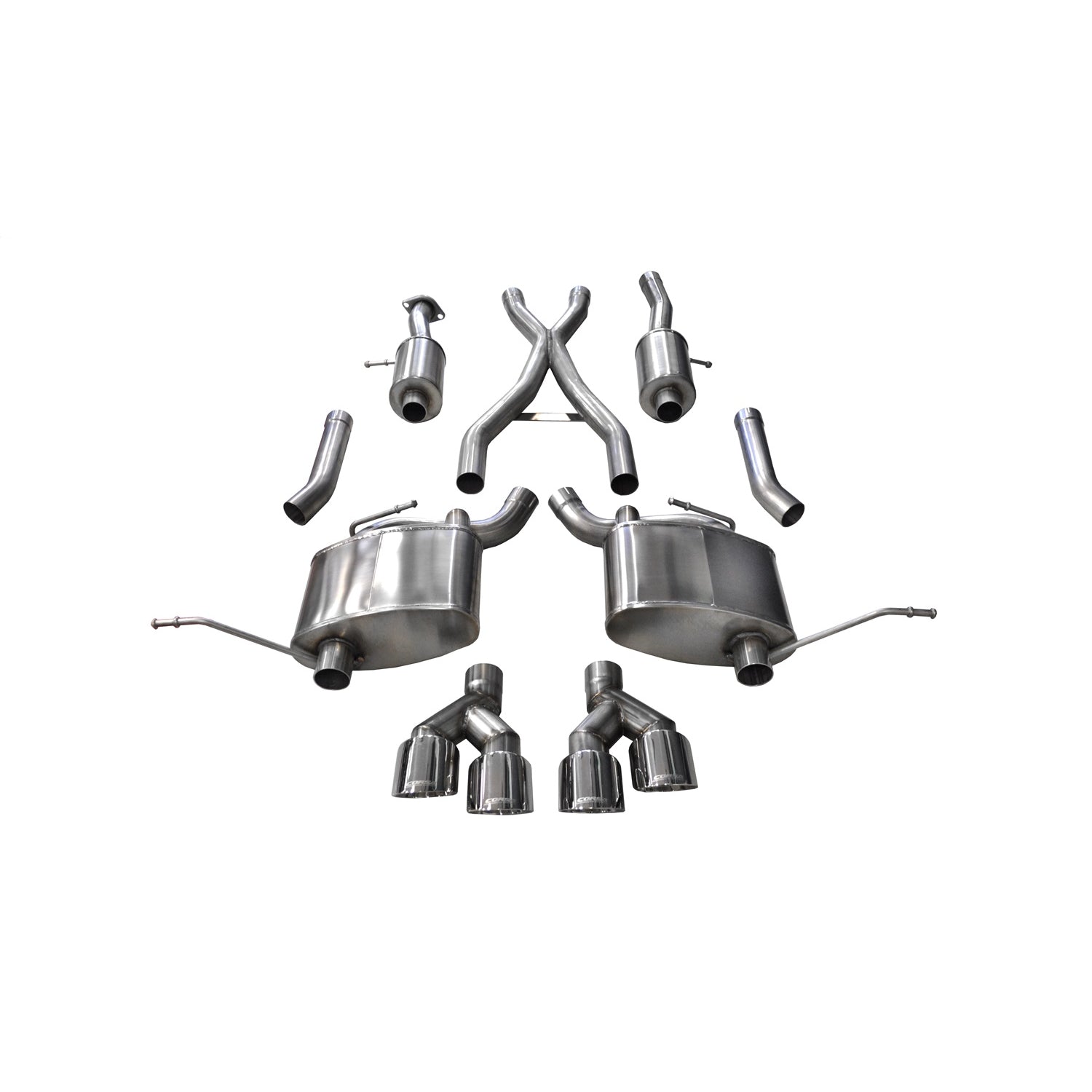2.5in Cat-Back Dual Rear Exit w/ 4in Polished Tips <br> 2014-2021 Jeep Grand Cherokee