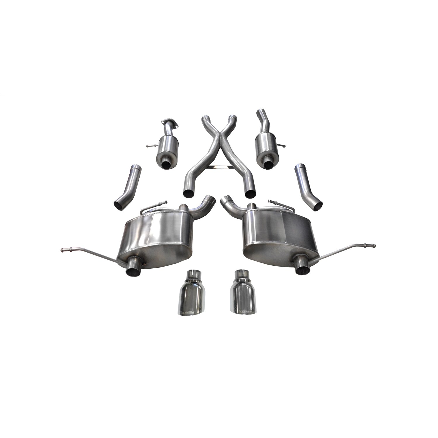 2.5in Cat-Back Dual Rear Exit W/4.5in Polished Tips <br> 2011-2021 Jeep Grand Cherokee