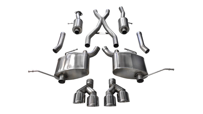 2.5in Cat-Back Dual Rear Exit with Twin 4in Tips <br> 2014-2021 Jeep Grand Cherokee