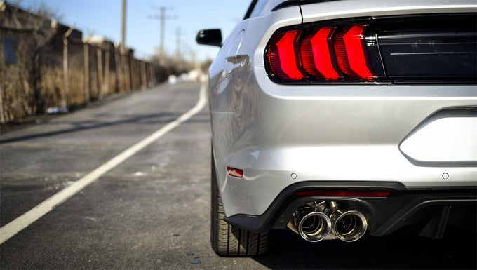 3in Axle-Back Dual Rear Exhaust System w/ 4in Tips <br> 2018-2023 Ford Mustang