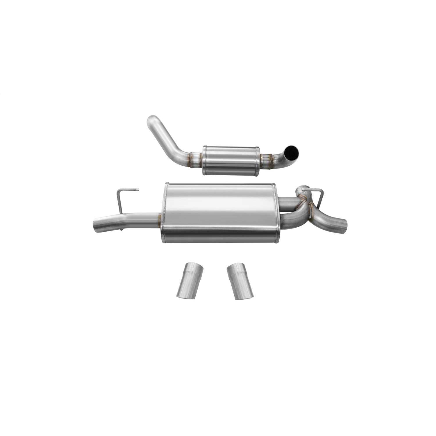 2.5in. Axle-Back Dual Rear Exit with Turn Downs <br> 2018-2023 Jeep Wrangler