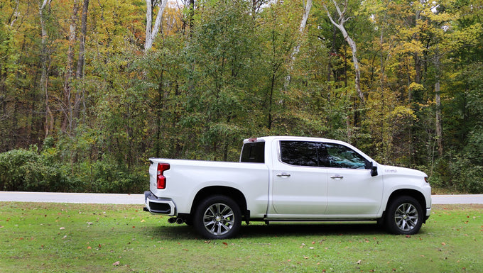 3in Cat-Back Single Exit w/4in Polished Tips <br> 19-24 Chevy Silvera GMC Sierra 1500 LTD Limited