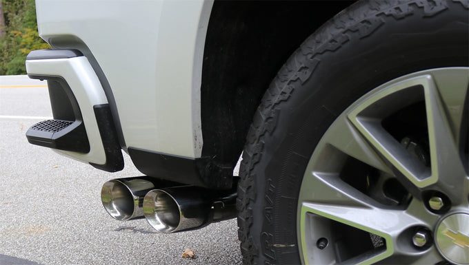 3in Cat-Back Single Exit w/4in Polished Tips <br> 19-24 Chevy Silvera GMC Sierra 1500 LTD Limited