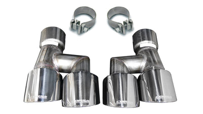 4.0in Twin Tip Polished Pro-Series Tip Kit <br> 2018-2023 Ford Mustang