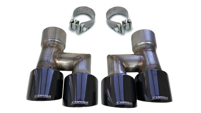 Twin 4.0in. Black PVD Pro-Series Tip Kit <br> 2018-2023 Ford Mustang
