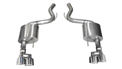 3.0in Axle-Back Dual Rear Exhaust w/Twin 4in Tips <br> 2018-2023 Ford Mustang