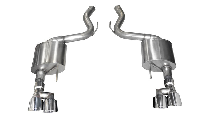 3.0in Axle-Back Dual Rear Exhaust w/Twin 4in Tips <br> 2018-2023 Ford Mustang