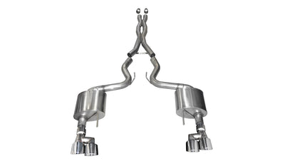 3in Cat-Back Dual Rear Exit w/ 4in Polished Tips <br> 2018-2023 Ford Mustang