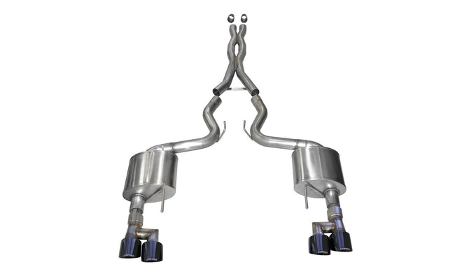 3in Cat-Back Dual Rear Exit with 4in Tips <br> 2018-2023 Ford Mustang